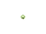 This 3mm Peridot Bicone will add a soft green to your designs. At 3mm, this bead is small but sparkly. Use it in earrings or as a spacer between large beads. This bead makes an excellent accent in seed bead embroidery and weaving projects. The innovative cut features brilliant facets for added sparkle. This design is sure to be a fabulous addition to your designs.Sold in increments of 24