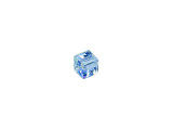 Bring geometric flair to your projects with this PRESTIGE Crystal Components cube bead. This modern bead features a cube shape with precision-cut facets for sparkle from every angle. This bead is perfect for creating a playful feel in your designs. Try it in necklaces, bracelets and even earrings. It's sure to add excitement to your style. This small bead can be used as a spacer in necklaces and bracelets or as an accent in earring designs. The shimmer effect is a special coating specifically designed to capture movement. This effect adds brilliance, color vibrancy, and unique light refraction. This chaton features a soft blue color with the shimmer effect bringing subtle iridescent pink and purple tones.The Shimmer B coating is only applied to three sides of the cube bead.Sold in increments of 6