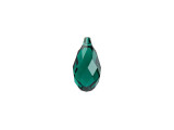 A lush Emerald green color fills this PRESTIGE Crystal Components briolette pendant. This teardrop-shaped pendant is crafted with multiple diamond-shaped facets for brilliant sparkle. With its top-drilled stringing hole, this piece is great for dangling from designs. Dangle this pendant from necklaces and earrings for sophisticated style.