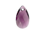 Rich purple beauty comes alive in this PRESTIGE Crystal Components pendant. This lovely pendant features a simple pear shape and is covered in precise-cut facets that sparkle brilliantly. The teardrop-like shape will add sophistication to any necklace design and the Austrian crystal will glitter like no other. Use it with a bail to ensure your pendant hangs straight and even.