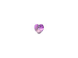 This small heart packs big power. Its two-sided design will give you eye-catching jewelry. One side is mainly purple with iridescent sparkle when under lights, and the other side is a smooth, solid silver color. The smooth facets across the entire surface reflect light at every angle to make this piece stand out. Use this 10mm pendant in a bracelet mixed with light purple or green tones for a rich look.Sold in increments of 6