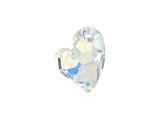 This PRESTIGE Crystal Components Devoted 2 U heart pendant in Crystal AB will add a touch of iridescence to your creations. This heart pendant offers a fun twist on the classic shape. An asymmetrical appearance and a hole set to one side give it a modern feel enhanced by sparkling facets. Try hanging it from one of our finished necklaces for a simple, classy look.