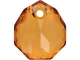 Let your designs shine with this PRESTIGE Crystal Components 6436 Majestic Pendant. This pendant features a wide teardrop-like shape with angular facets. These facets catch the light and make this pendant really sparkle. There is a stringing hole at the top of the pendant, so it is easy to add it to your designs. This pendant features a Light Amber color.