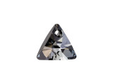 Enhance designs with geometric flair using the PRESTIGE Crystal Components 6628 12mm triangle pendant in Crystal Silver Night. The triangular shape of this pendant is full of versatility. You can use it in demurely sophisticated looks or opulent eye-catchers. Try them in chandelier earrings, bold layered necklaces or more simple designs. It's sure to capture the imagination, thanks to its sparkling facets. This bold pendant displays a dark gleam shot through with bright slivers of light.Sold in increments of 6