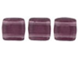 CzechMates Glass 2-Hole Square Tile Beads 6mm - Medium Amethyst