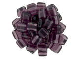 CzechMates Glass 2-Hole Square Tile Beads 6mm - Medium Amethyst