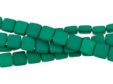 CzechMates Glass 6mm Neon Emerald Two-Hole Tile Bead Strand