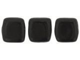 CzechMates Glass 2-Hole Square Tile Beads 6mm - Jet Black