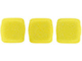 CzechMates Glass 6mm Sueded Gold Opaque Yellow Two-Hole Tile Bead Strand