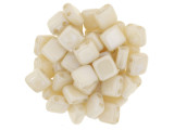 CzechMates Glass 2-Hole Square Tile Beads 6mm - Opaque Champagne Luster