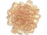 CzechMates Glass 6mm ColorTrends Transparent Warm Taupe Two-Hole Tile Bead Strand