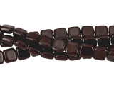 CzechMates Glass 6mm Opaque Red Two-Hole Tile Bead Strand