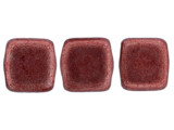 CzechMates Glass 6mm ColorTrends Saturated Metallic Grenadine Two-Hole Tile Bead Strand