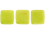 CzechMates Glass 6mm Pacifica Honeydew Two-Hole Tile Bead Strand