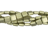CzechMates Glass 6mm ColorTrends Saturated Metallic Limelight 2-Hole Tile Bead (50pc Strand)