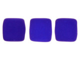 CzechMates Glass 6mm Neon Blue Two-Hole Tile Bead Strand