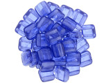 CzechMates Glass 6mm ColorTrends Transparent Riverside Two-Hole Tile Bead Strand