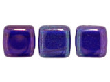CzechMates Glass 6mm Cobalt Vega Two-Hole Tile Bead Strand