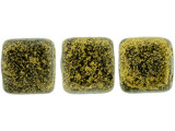 CzechMates Glass 6mm Honey Shimmer Two-Hole Tile Bead Strand