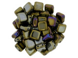 CzechMates Glass 2-Hole Square Tile Beads 6mm 'Brown Iris'