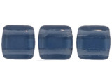 CzechMates Glass 6mm Montana Blue Two-Hole Tile Bead Strand