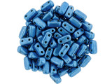 CzechMates Glass 3 x 6mm ColorTrends Saturated Metallic Little Boy Blue 2-Hole Brick Bead Strand