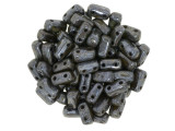 CzechMates Glass 3 x 6mm Luster Chocolate Brown Picasso 2-Hole Brick Bead Strand