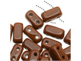 CzechMates Glass 2-Hole Rectangle Brick Beads 6x3mm - Umber