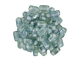 CzechMates Glass 2-Hole Rectangle Brick Beads 6x3mm - Dual Lustered Blue / Green