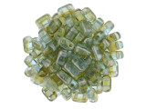 CzechMates Glass 3 x 6mm Aquamarine Celsian 2-Hole Brick Bead Strand