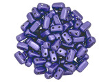 CzechMates Glass 3 x 6mm ColorTrends Saturated Metallic Ultra Violet 2-Hole Brick Bead (50pc Strand)