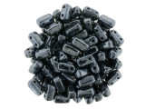 CzechMates Glass 2-Hole Rectangle Brick Beads 6x3mm - Hematite