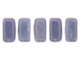 CzechMates Glass 2-Hole Rectangle Brick Beads 6x3mm - Opaque Amethyst Luster