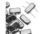 CzechMates Glass 2-Hole Rectangle Brick Beads 6x3mm - Silver