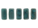 CzechMates Glass 3 x 6mm Persian Turquoise Moon Dust 2-Hole Brick Bead Strand