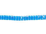 CzechMates Glass 3 x 6mm Peacock Milky Baby Blue 2-Hole Brick Bead Strand