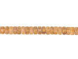 CzechMates Glass 3 x 6mm Milky Pink Copper Picasso 2-Hole Brick Bead Strand