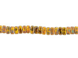 CzechMates Glass 3 x 6mm Sunflower Yellow Picasso 2-Hole Brick Bead Strand