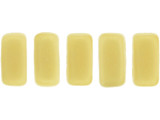 CzechMates Glass 3 x 6mm Sueded Gold Opaque Lt Beige 2-Hole Brick Bead Strand