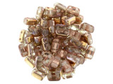 CzechMates Glass 2-Hole Rectangle Brick Beads 6x3mm - Apollo Gold