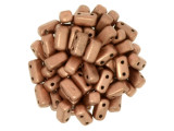 CzechMates Glass 2-Hole Brick Beads 6x3mm - Matte Metallic Copper