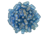 CzechMates Glass 3x6mm Halo Azurite 2-Hole Brick Bead (50pc Strand)