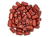 CzechMates Glass 3 x 6mm ColorTrends Saturated Metallic Cherry Tomato 2-Hole Brick Bead Strand