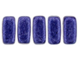 CzechMates Glass 3 x 6mm ColorTrends Saturated Metallic Ultra Violet 2-Hole Brick Bead Strand