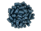 CzechMates Glass 3 x 6mm Pearl Coat Steel Blue 2-Hole Brick Bead Strand