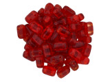 CzechMates Glass 3 x 6mm Siam Ruby 2-Hole Brick Bead Strand