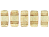 CzechMates Glass 3 x 6mm ColorTrends Transparent Warm Taupe 2-Hole Brick Bead Strand