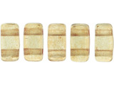 CzechMates Glass 3 x 6mm ColorTrends Transparent Warm Taupe 2-Hole Brick Bead Strand