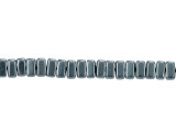 CzechMates Glass 3 x 6mm Pearl Coat Charcoal 2-Hole Brick Bead Strand