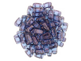 CzechMates Glass 2-Hole Rectangle Brick Beads 6x3mm -Transparent Amethyst Luster